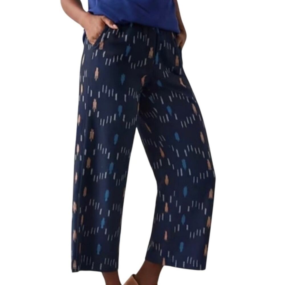 J. Jill Pure Jill Elements Pull On Ikat Print Wide Leg Pant XL NEW